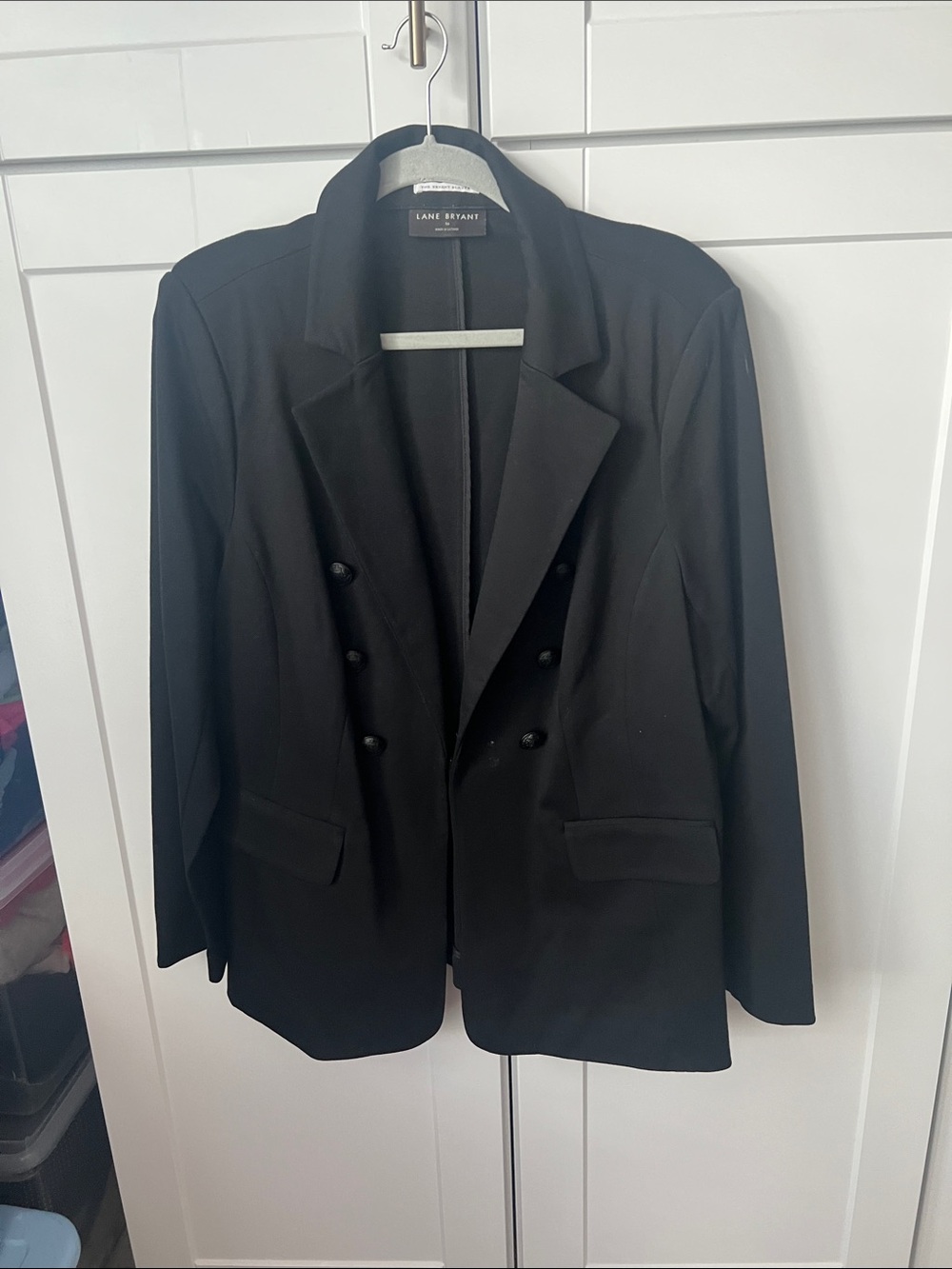 Lane Bryant Black Double-Breasted Suit Blazer